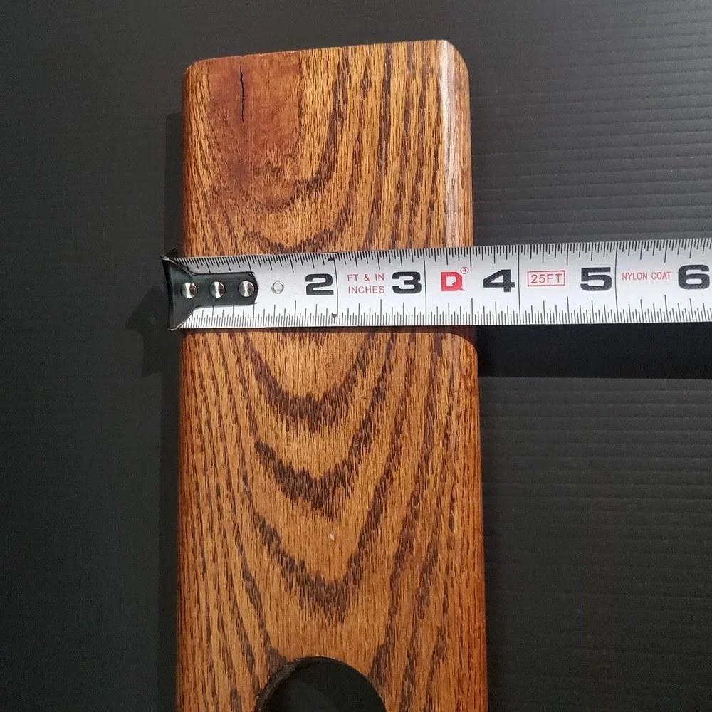 Balancing wine bottle holder, holds a single bottle,‎ solid oak wood